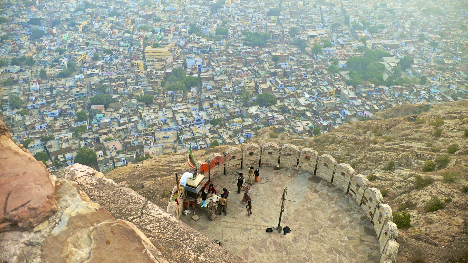 Hilltop view of a city in Rajasthan Hilltop view of a city