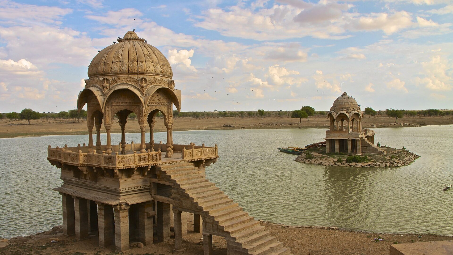 Ancient Structure in Lake from Rajasthan Ancient Structures